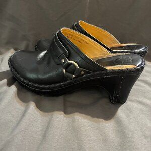 Frye Boots Shoes Size 8.5 Women's Black Leather Harness Biker Mules Clogs